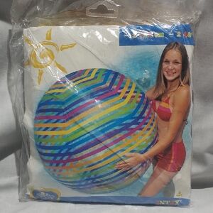 NEW VTG Wet Set Intex 2002 #59070‎ 48 Inch Striped Multicolor Jumbo Beach Ball